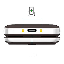Avis Myphone Téléphone Clapet Senior Double écran Autonomie 7 jours Socle de charge Marron