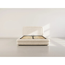 Bestmobilier Babel - lit coffre - 160x200 cm - en velours texturé - sommier inclus