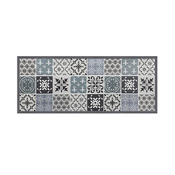 Idmarket Tapis en vinyle effet carreaux de ciment noir et blanc 66 x 160 cm