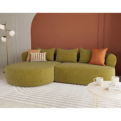 Lisa Design Angela - canapé d'angle gauche 4 places en velours texturé