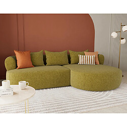 Lisa Design Angela - canapé d'angle droit 4 places en velours texturé