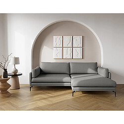 Lisa Design Carlos - canapé d'angle droit 4 places ultra moelleux en tissu texturé
