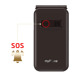 Acheter Myphone Téléphone Clapet Senior Double écran Autonomie 7 jours Socle de charge Marron