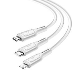 Acheter wiwu Câble 3 en 1 USB-C, Micro USB et Lightning Charge Rapide 60W 1m Blanc
