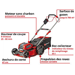 Avis Tondeuse à gazon sans fil EINHELL GP-CM 36/52 S Li BL (4x5,2Ah)