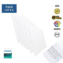 Barcelona LED Lot de 6 - Panneau LED 60x60 rétro-éclairé encastrable - 4860lm- Blanc Neutre