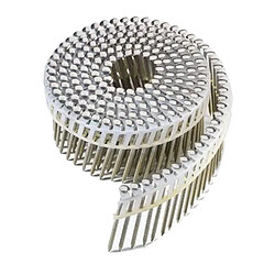 Pointes bombée inox A2 NORFIX annelé 16° en rouleau liaison plastique/Taille:50 mm x 2.3