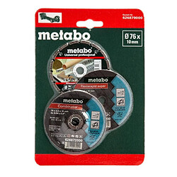 Metabo Set 3 disques tronçonnage métal Ø76 mm