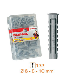 Boîte de 132 chevilles tous matériaux FISCHER 518524 nylon SX - Ø6-8-10 mm