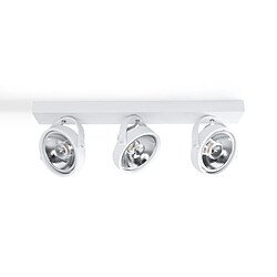 Barcelona LED Triple spot plafonnier orientable "IRIS" + 3 ampoules AR111 GU10- Blanc Chaud