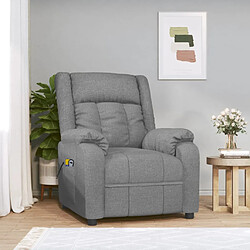 vidaXL Fauteuil électrique de massage Gris clair Tissu