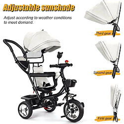 Sinlikon Tricycle enfant - Tricycle évolutif - structure métal - panier sac - bébé Mixte de 2 à 5 ans - Gris