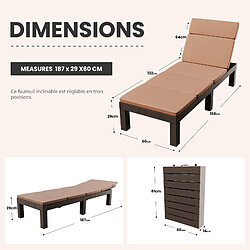 Acheter Sinlikon Lot de 2 transats bain de soleil - Marron