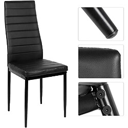 Sinlikon Lot de 6 Chaise Cuisine, Chaise de Salle à Manger, Dossier Haut de la Cuisine, Chaise de Salle à Manger Confortable et Durable - Noir (6)