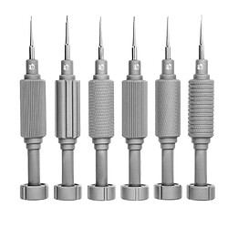 Avizar Tournevis Précision 6 en 1 avec Embouts Aimantés Manche Antidérapant Argent