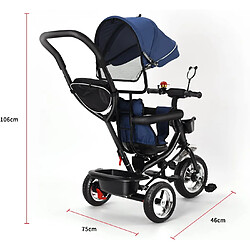 Acheter Sinlikon Tricycle enfant - Tricycle évolutif - structure métal - panier sac - bébé Mixte de 2 à 5 ans - Bleu