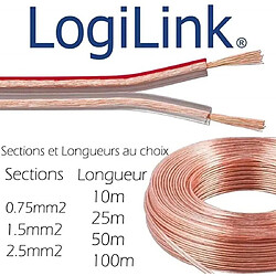 Cable enceintes audio Logilink pour sonorisation et Home cinéma 1.5 x 100m