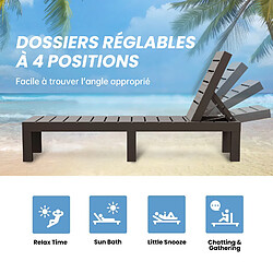 Avis Sinlikon Lot de 2 transats bain de soleil - Marron