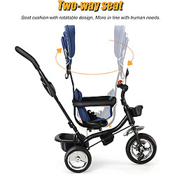Avis Sinlikon Tricycle enfant - Tricycle évolutif - structure métal - panier sac - bébé Mixte de 2 à 5 ans - Bleu
