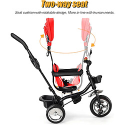 Avis Sinlikon Tricycle enfant - Tricycle évolutif - structure métal - panier sac - bébé Mixte de 2 à 5 ans - Rouge