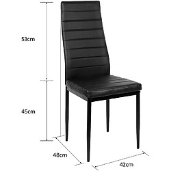 Acheter Sinlikon Lot de 6 Chaise Cuisine, Chaise de Salle à Manger, Dossier Haut de la Cuisine, Chaise de Salle à Manger Confortable et Durable - Noir (6)