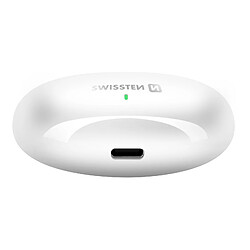 Swissten Écouteurs TWS Bluetooth 5.3 Musique et Appels Boitier 230mAh USB-C Blanc pas cher