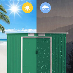 Sinlikon Abri de Jardin en Metal 2.35 m² - 194x121x180cm - Remise à Outils avec Porte Coulissante - Remise à Outils en Métal avec Toit Monopente (194x121x180 CM)