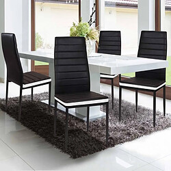 Sinlikon Lot de 6 Chaise Cuisine, Chaise de Salle à Manger, Dossier Haut de la Cuisine, Chaise de Salle à Manger Confortable et Durable - Blanc (6) pas cher