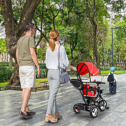 Sinlikon Tricycle enfant - Tricycle évolutif - structure métal - panier sac - bébé Mixte de 2 à 5 ans - Rouge pas cher