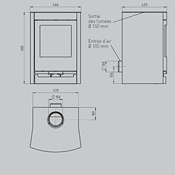 Interstoves POÊLE À BOIS GEMMA 5 | BÛCHES 25CM - pas cher