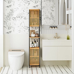 Avis Sanless Colonne de salle de bain - Bois clair