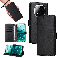 Flip Étui Pour Xiaomi Redmi Note 14 Pro 5G Support de voiture magnétique Chargement sans fil Portefeuille Fente pour crad GANGXUN Noir