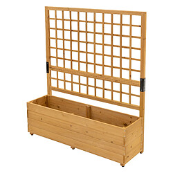ML-Design Jardinière avec treillis fond amovible pieds réglables 139 cm hauteur en bois XL