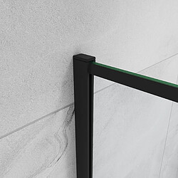 Avis Aica Sanitaire Paroi de douche noire 90x200cm paroi de douche à l'italienne en 8mm verre anticalcaire avec barre de fixation noire 90cm