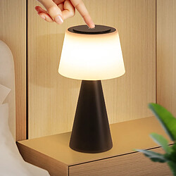 NETTLIFE Lampe de table à piles, lampe de chevet LED - 3600mhA sans fil, lampe tactile à intensité variable avec batterie rechargeable USB noire