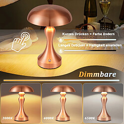 Lampe de chevet LED NETTLIFE tactile, intensité variable, sans fil, rechargeable par USB, style vintage