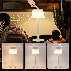 NETTLIFE Lampe de chevet sans fil à LED, tactile, à intensité variable, rechargeable par USB, blanche, 3 600 mAH.