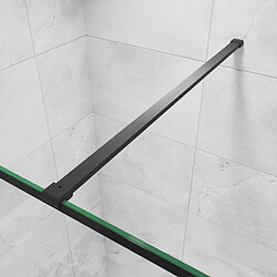 Acheter Aica Sanitaire Paroi de douche noire 90x200cm paroi de douche à l'italienne en 8mm verre anticalcaire avec barre de fixation noire 90cm
