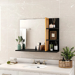 Avis Sanless miroir de salle de bain rectangulaire - Noir