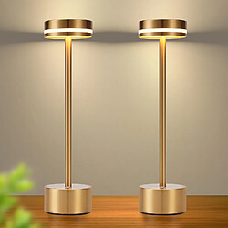 Nettlife Lampe de table LED sans fil, lampe de chevet tactile à intensité variable, batterie rechargeable USB-C, lot de 2