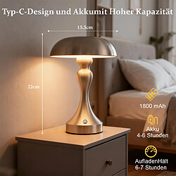 Lampe de chevet LED NETTLIFE tactile, intensité variable, sans fil, rechargeable par USB, style vintage