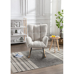 Okwish fauteuil à bascule teddy - blanc