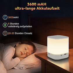 Lot de 2 lampes de table LED NETTLIFE avec batterie rechargeable de 1800 mAh, variateur tactile 3000-6500 K USB avec 3 températures de couleur