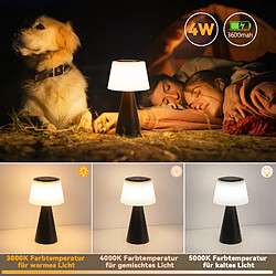 NETTLIFE Lampe de table à piles, lampe de chevet LED - 3600mhA sans fil, lampe tactile à intensité variable avec batterie rechargeable USB noire