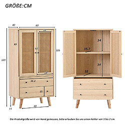 Acheter Okwish Buffet haut vaisselier - Chêne