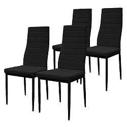 ML-Design Lot de 4 chaises de salle à manger rembourrées en matériau synthétique noir
