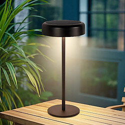NETTLIFE Lampe de table LED solaire sans fil rechargeable tactile à intensité variable noire 3 600 mhA avec batterie USB
