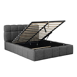 Le Quai Des Affaires Lit coffre 140x190 cm ELIAS + sommier / Gris foncé