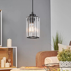 NETTLIFE Lampe à Suspension Pour Table à Manger En Cristal Noir Moderne 1 Flamme E27