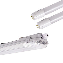 Barcelona LED Kit Boîtier étanche double 120cm + 2 tubes LED T8 18W - 6000K